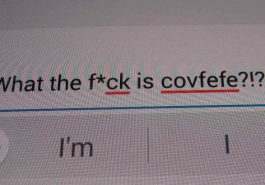Spell checker figuring out covfefe