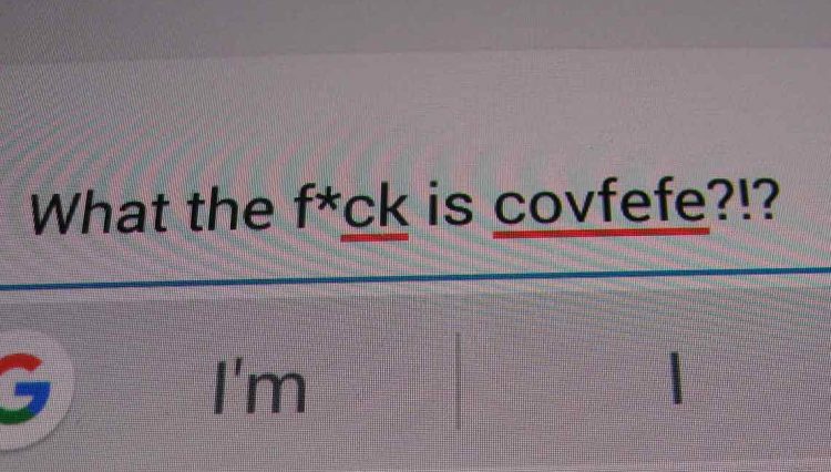 Spell checker figuring out covfefe