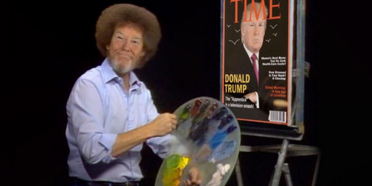 Trump painting his own little world