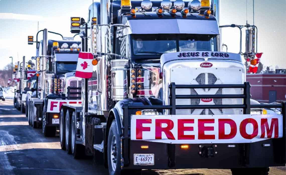The Freedom Convoy driving to Russia